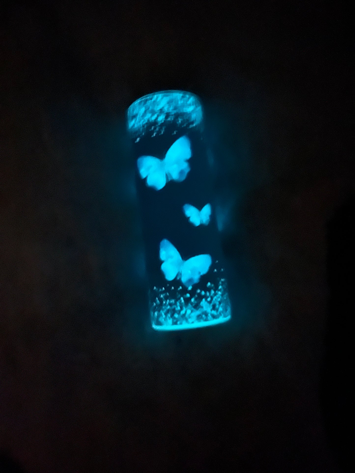 Blue Butterfly Glow Tumbler