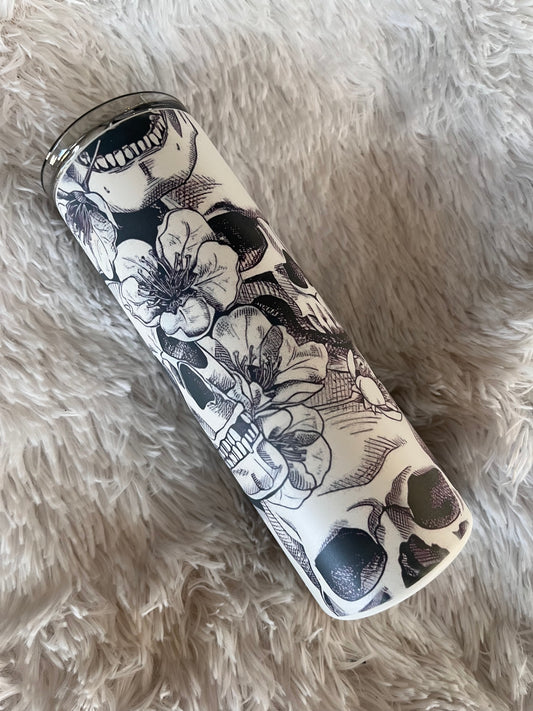 Skull and roses